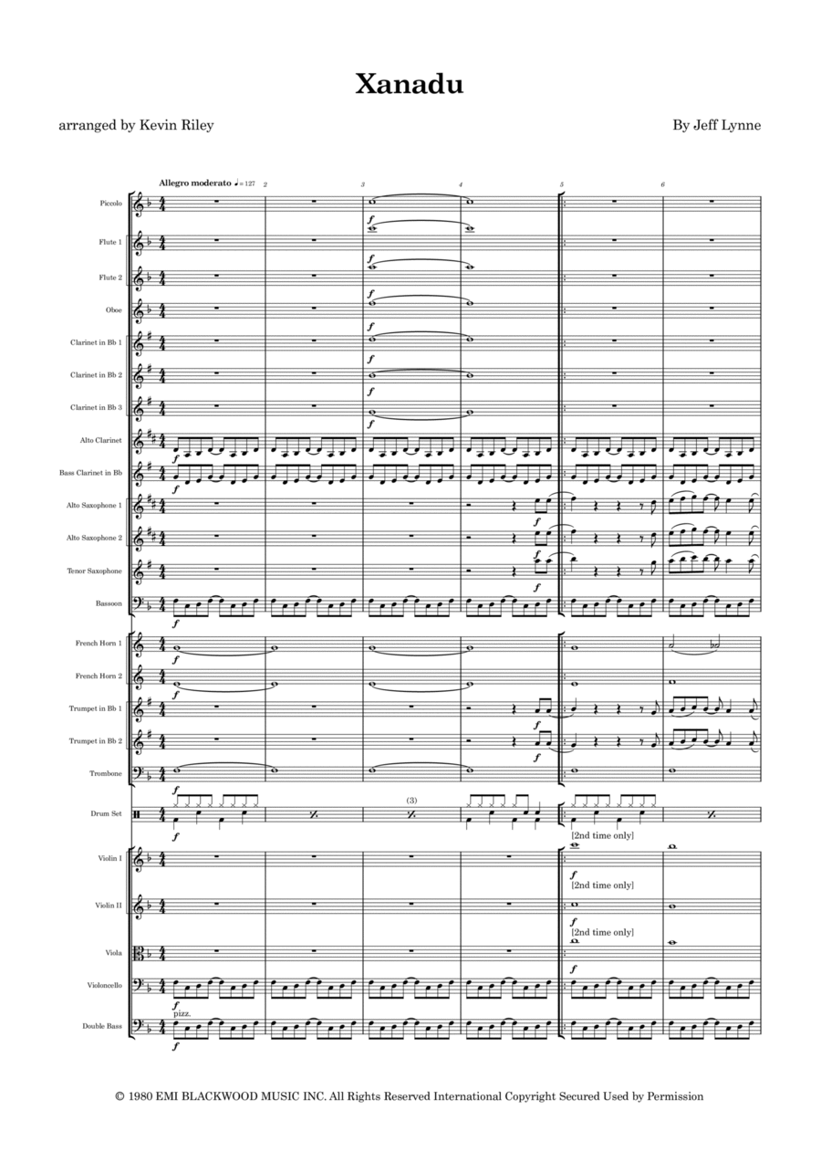 Xanadu Full Orchestra scores gallery preview page 1