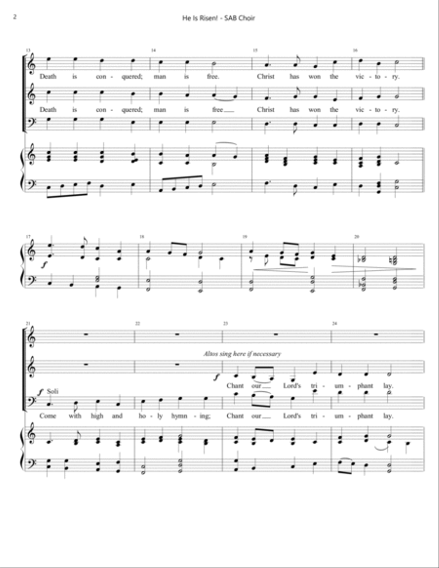 He is Risen! He is Risen! 3-Part scores gallery preview page 2
