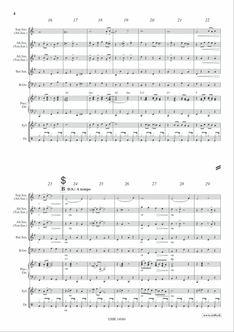 Christmas Swing Saxophone Quartet scores gallery preview page 5