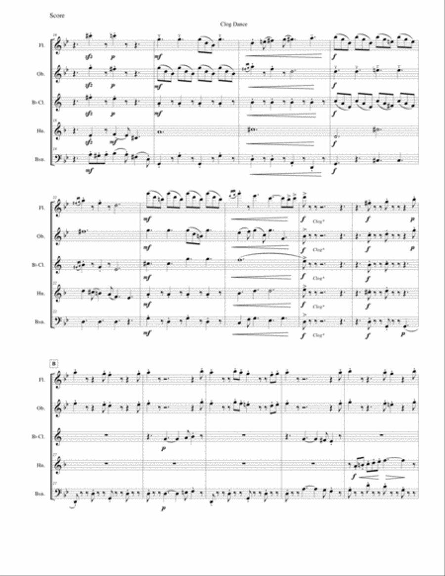 Clog Dance from The Wayward Daughter (woodwind quintet) Woodwind Quintet scores gallery preview page 2