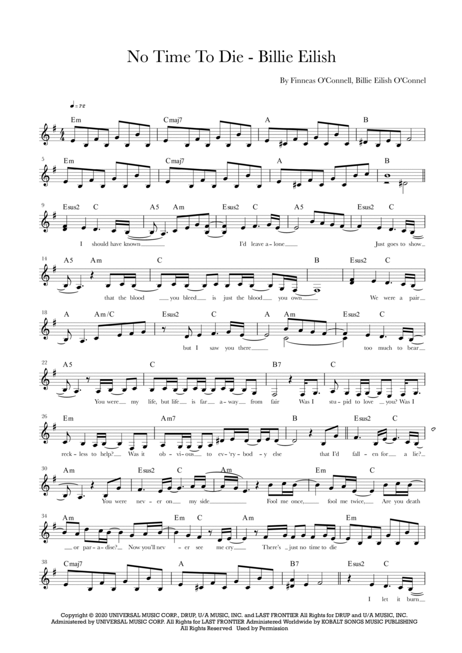 No Time To Die No Time To Die Voice scores gallery preview page 1