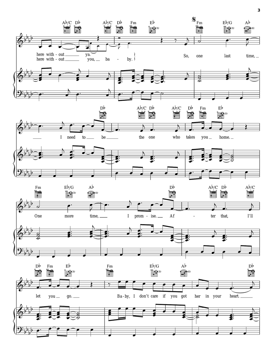 One Last Time One Last Time Piano, Vocal, Guitar scores gallery preview page 3
