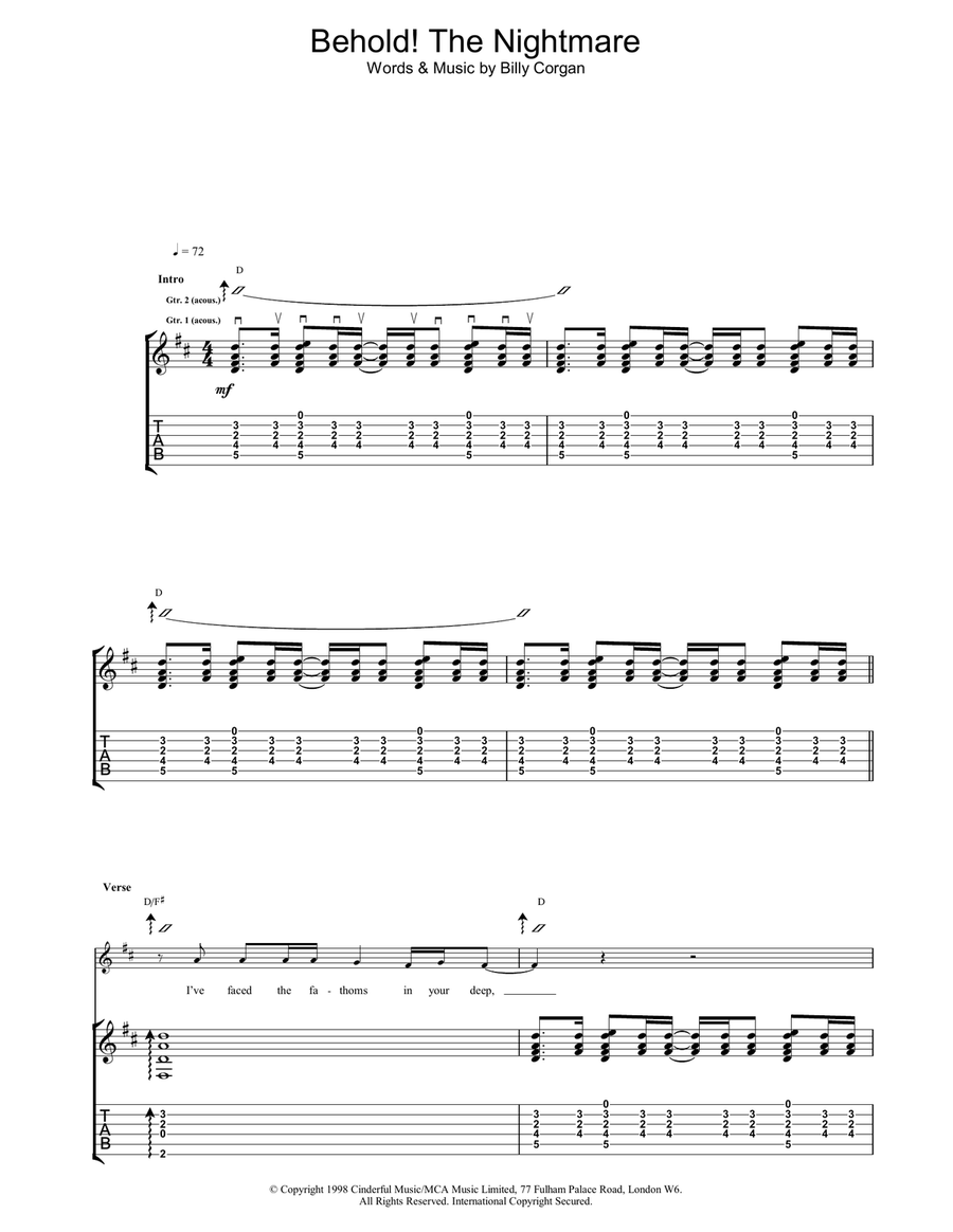 Behold! The Nightmare Behold! The Nightmare Acoustic Guitar scores gallery preview page 1
