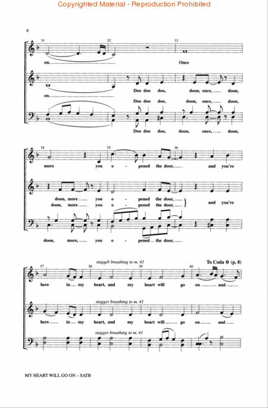 My Heart Will Go On My Heart Will Go On 4-Part scores gallery preview page 3