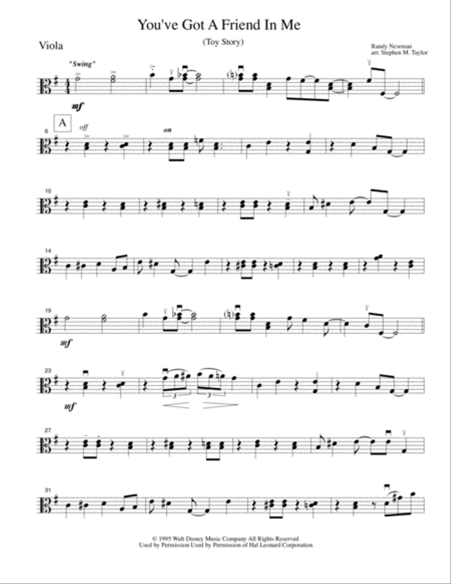 You've Got A Friend In Me String Quartet scores gallery preview page 6