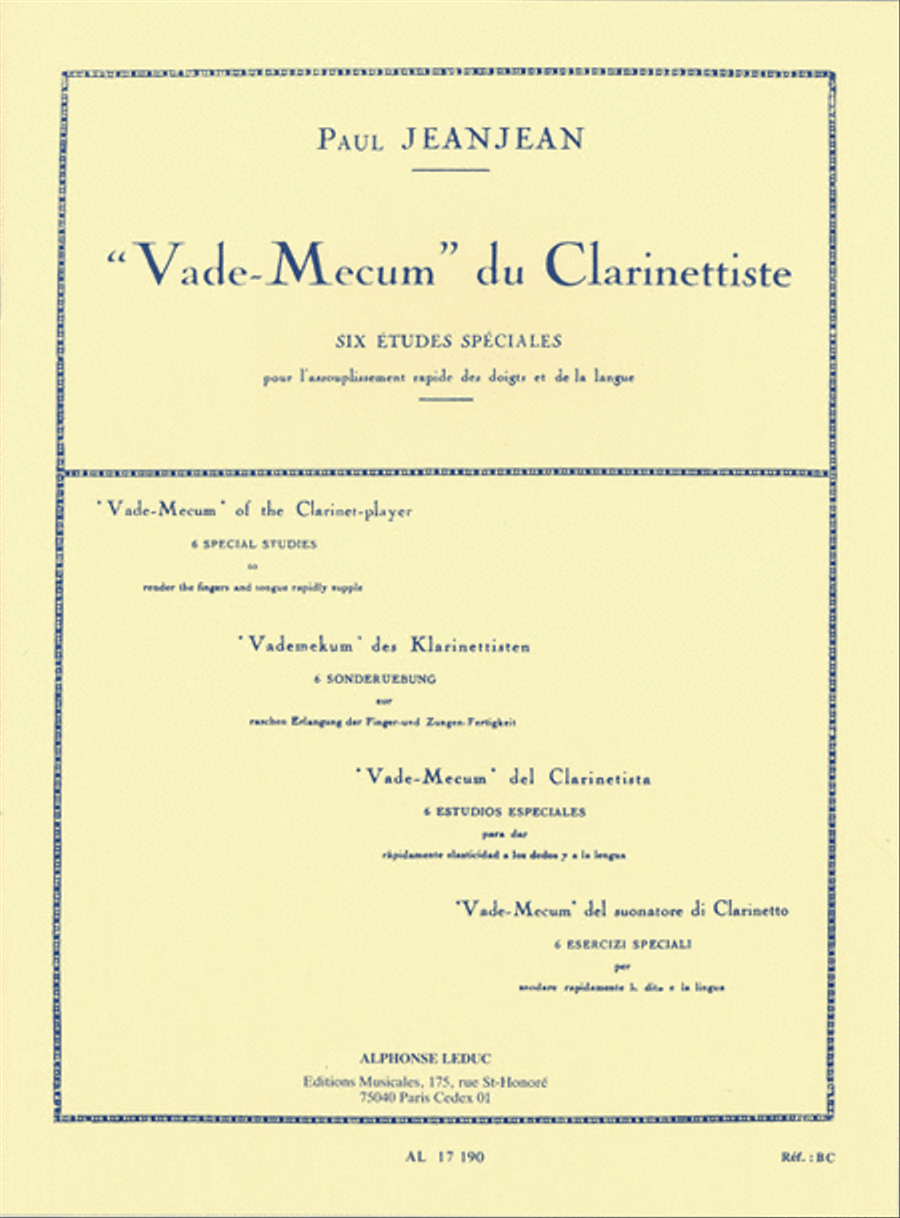 Vade-Mecum du Clarinettiste Clarinet Solo scores gallery preview page 1