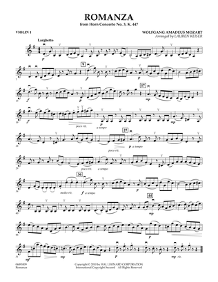 Book cover for Romanza (from Horn Concerto No. 3, K. 447) - Violin 1