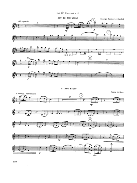 Christmas Carols For Clarinet Choir II - 1st Bb Clarinet