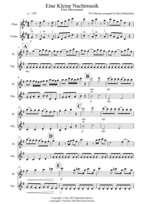 Eine Kleine Nachtmusik (1st movement) for Flute and Violin Duet