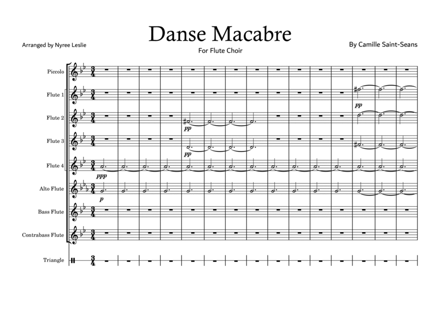 Danse Macabre for Flute Choir Flute Choir scores gallery preview page 1