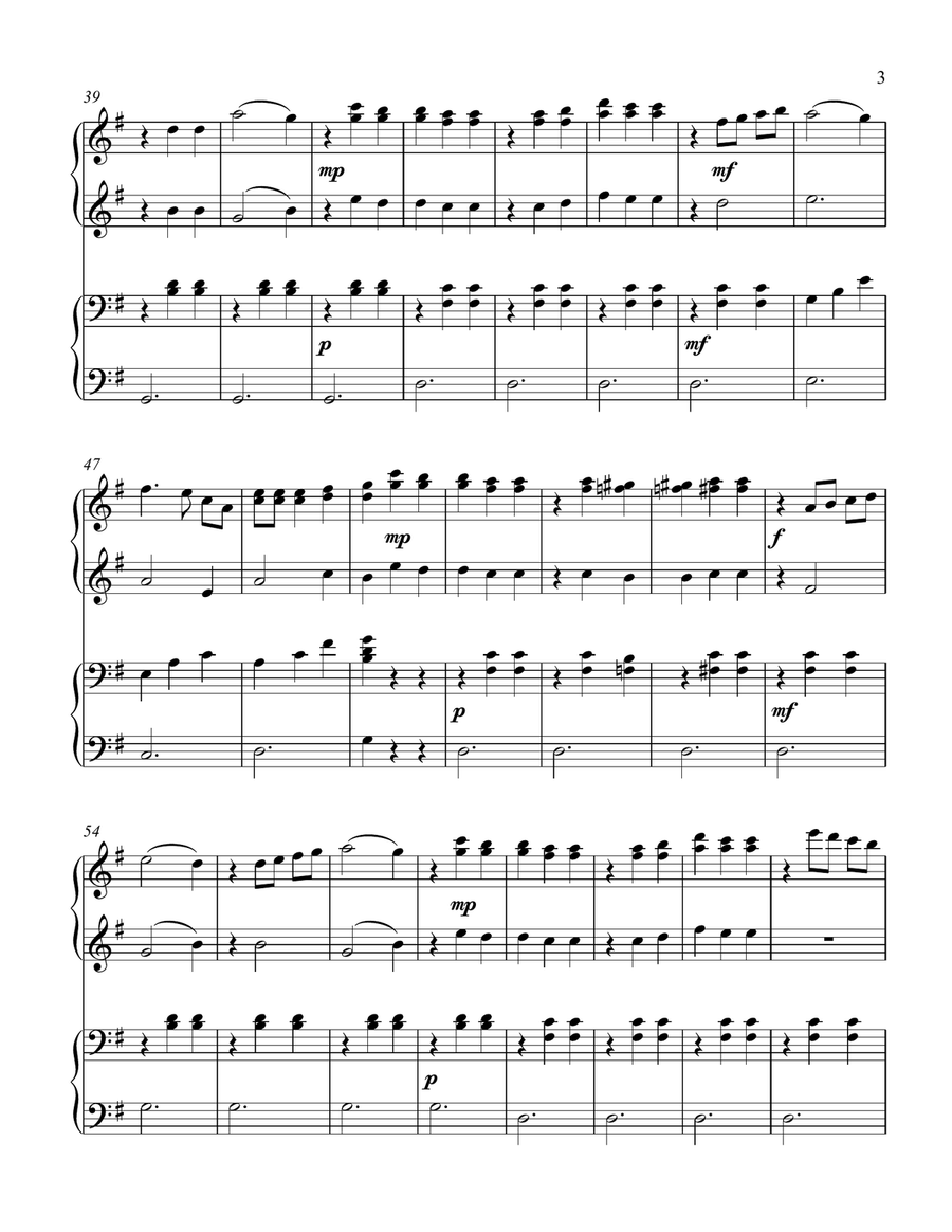 The Blue Danube (1 piano, 4 hand duet) Piano Method scores gallery preview page 4
