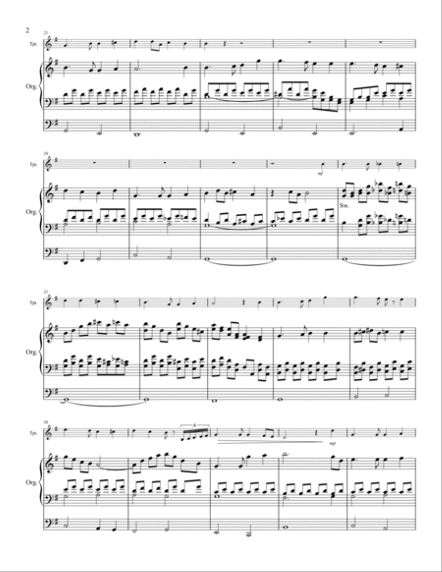 Dear Lord and Father of Mankind – One Trumpet and Organ Trumpet Duet scores gallery preview page 3