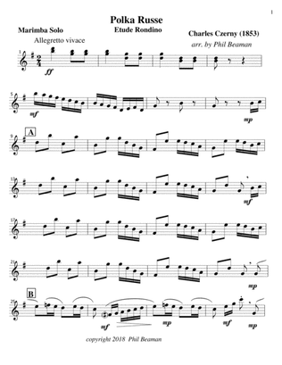 Polka Russe-Czerny-Marimba Solo