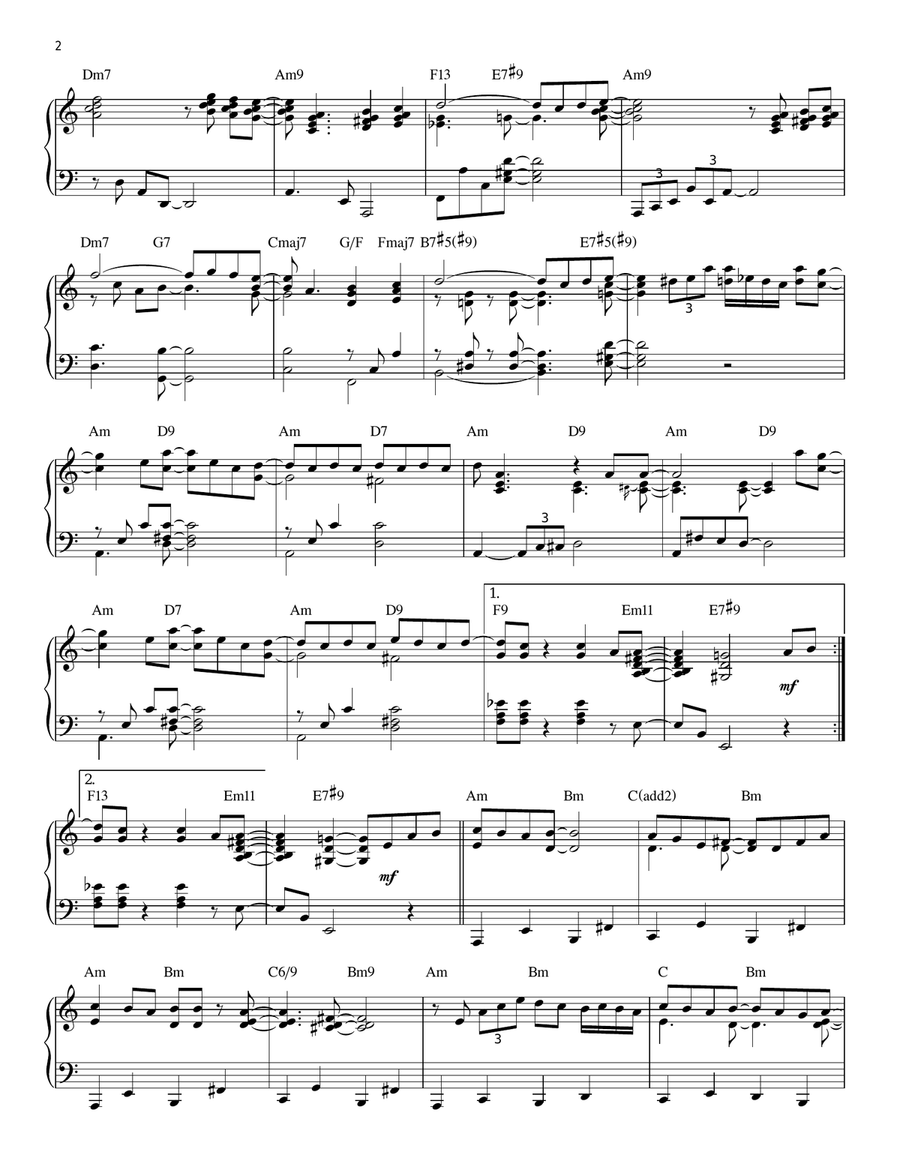 Moondance [Jazz version] (arr. Brent Edstrom) Piano Solo scores gallery preview page 2