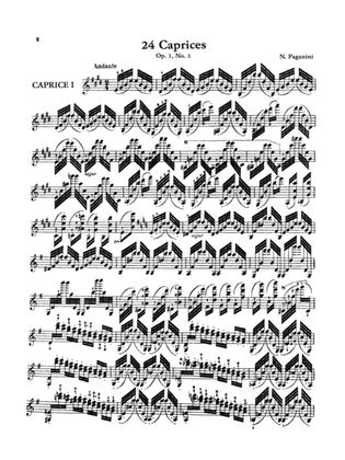 Book cover for Paganini: Twenty-Four Caprices, Op. 1 No. 1
