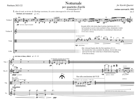 Cosimo Carovani: NOTTURNALE (ES-23-003) - Score Only