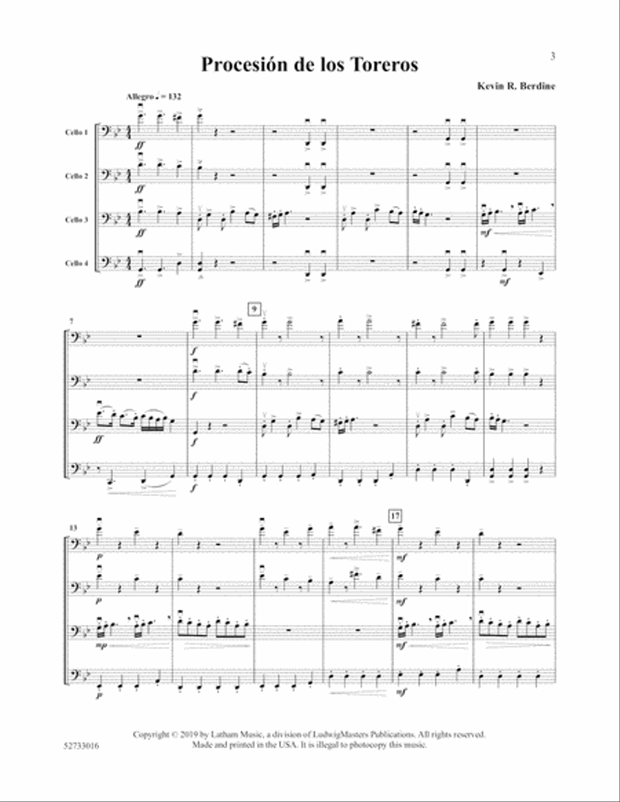 Procesion de los Toreros Procesion de los Toreros Cello scores gallery preview page 3
