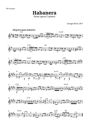 Habanera from Carmen by Bizet for Trumpet with Chords