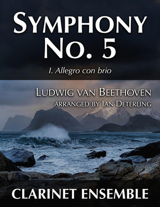 Book cover for Symphony No. 5 (Beethoven) for clarinet ensemble