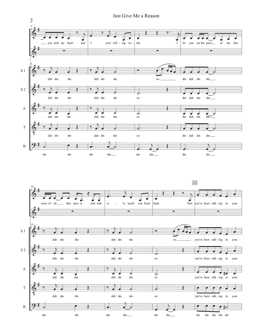 Just Give Me A Reason Divisi scores gallery preview page 2