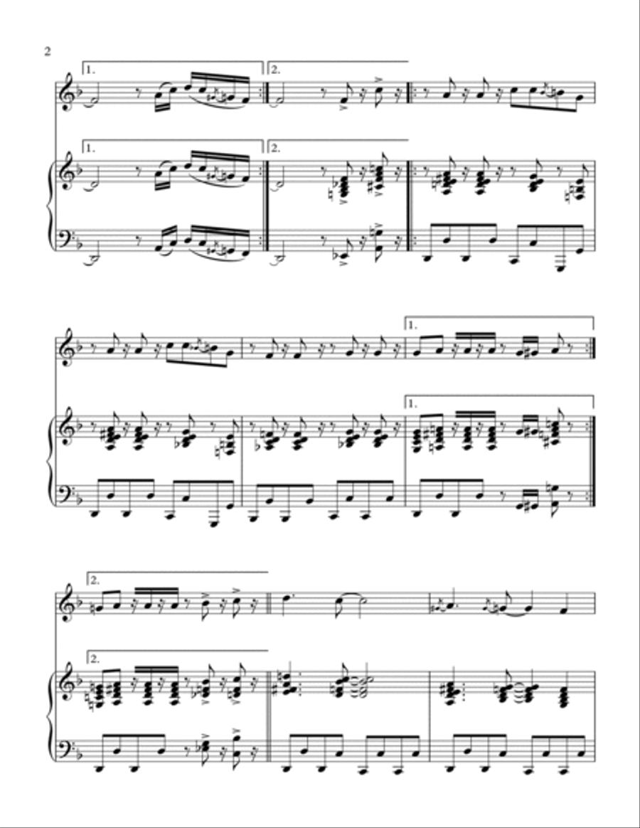 Axel F Woodwind Duet scores gallery preview page 3
