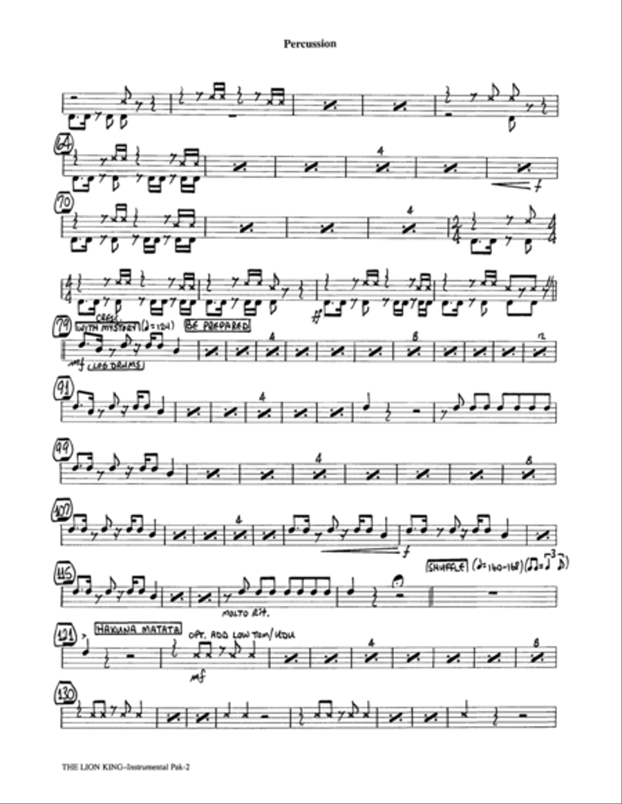 The Lion King (Medley) (arr. Mark Brymer) - Percussion Choir scores gallery preview page 2