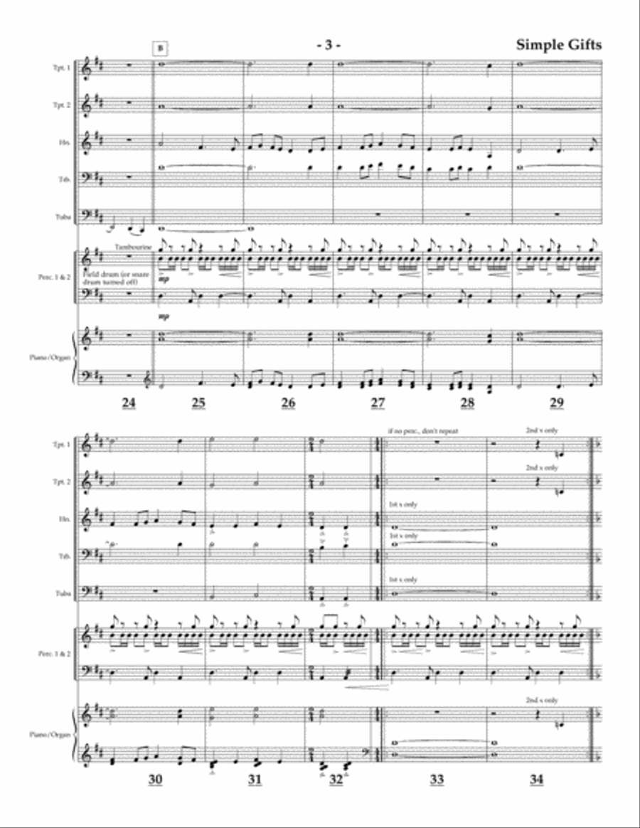 Simple Gifts for Brass Quintet Brass Quintet scores gallery preview page 3