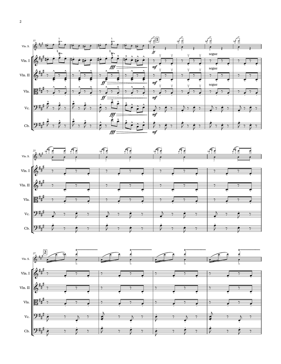 CIOCÂRLIA (La Alondra / The Skylark) Violin & String Orchestra. String Orchestra scores gallery preview page 2
