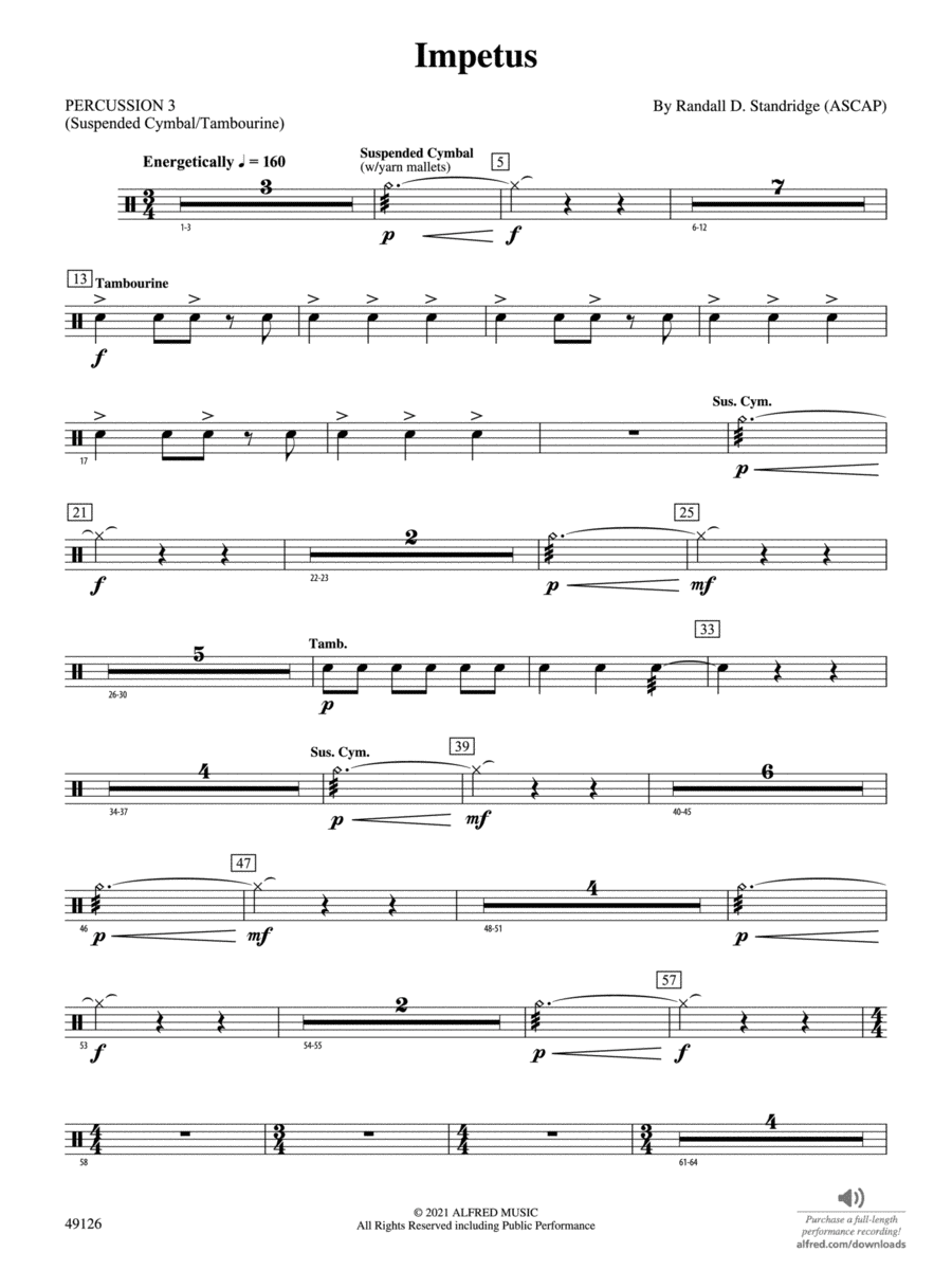 Impetus: 3rd Percussion Concert Band scores gallery preview page 1