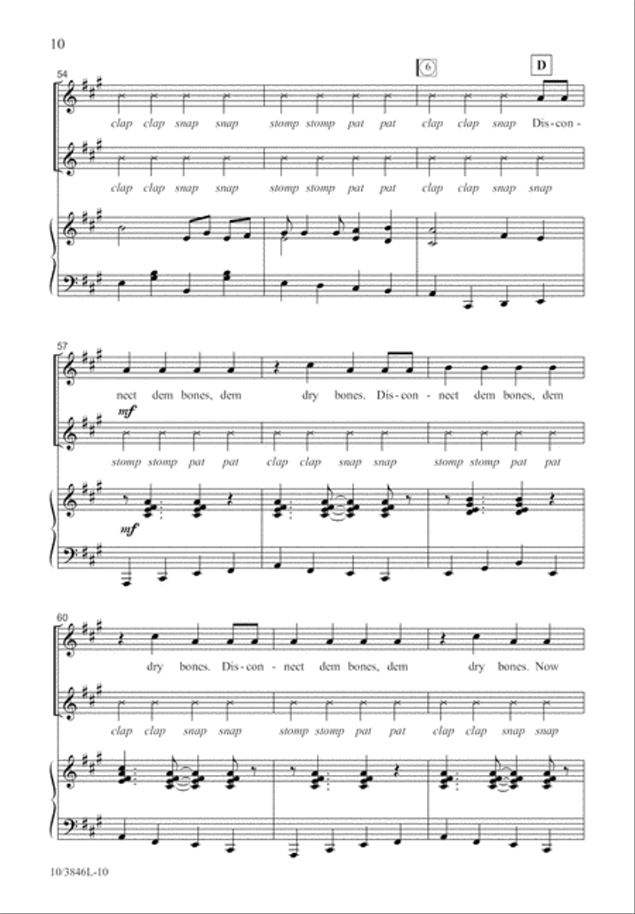 Dry Bones Dry Bones Unison Choir scores gallery preview page 11