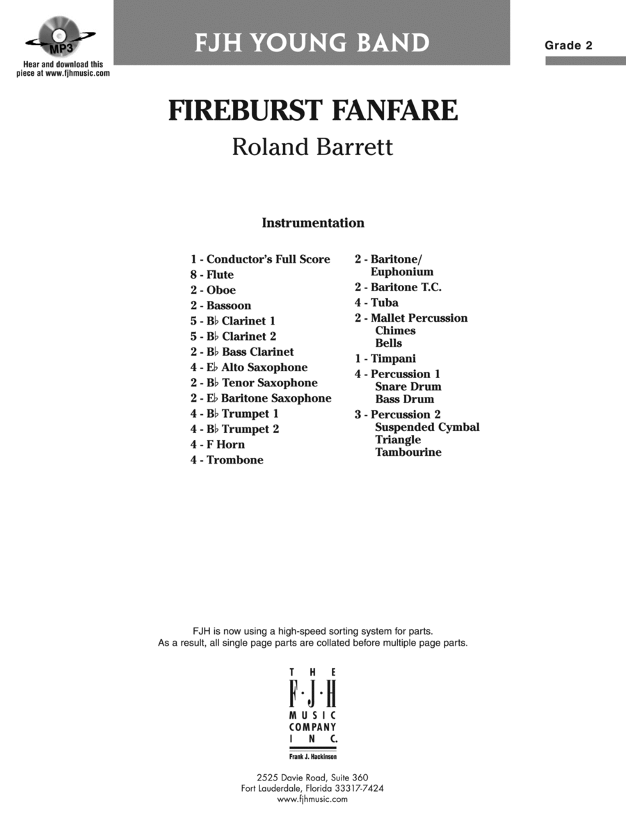 Fireburst Fanfare: Score Concert Band scores gallery preview page 1