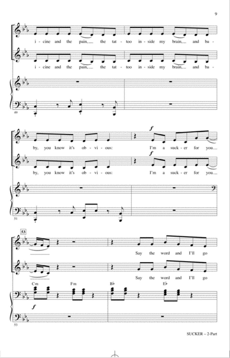 Sucker (arr. Mark Brymer) 2-Part scores gallery preview page 8