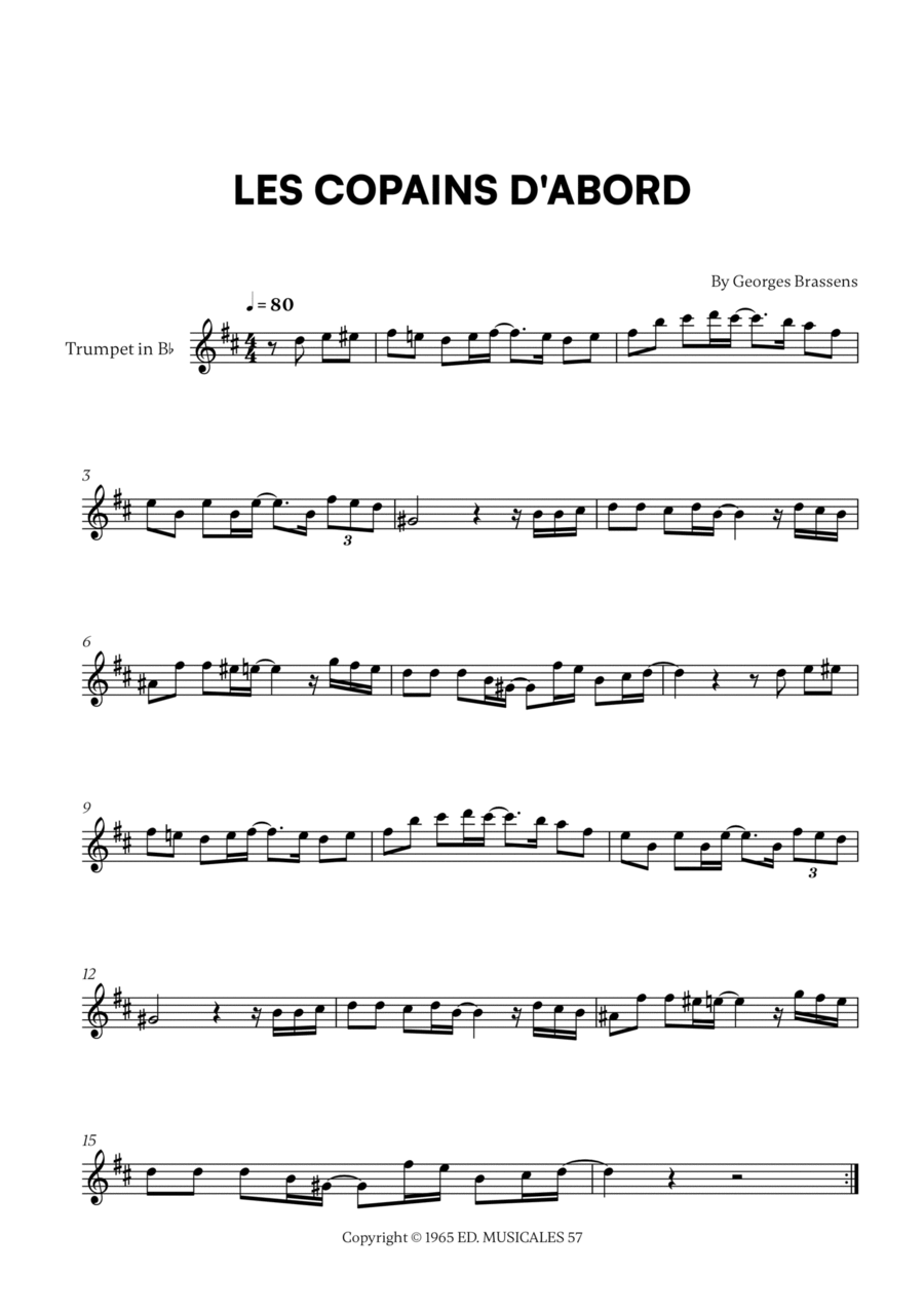 Les Copains D'abord Trumpet Solo scores gallery preview page 1