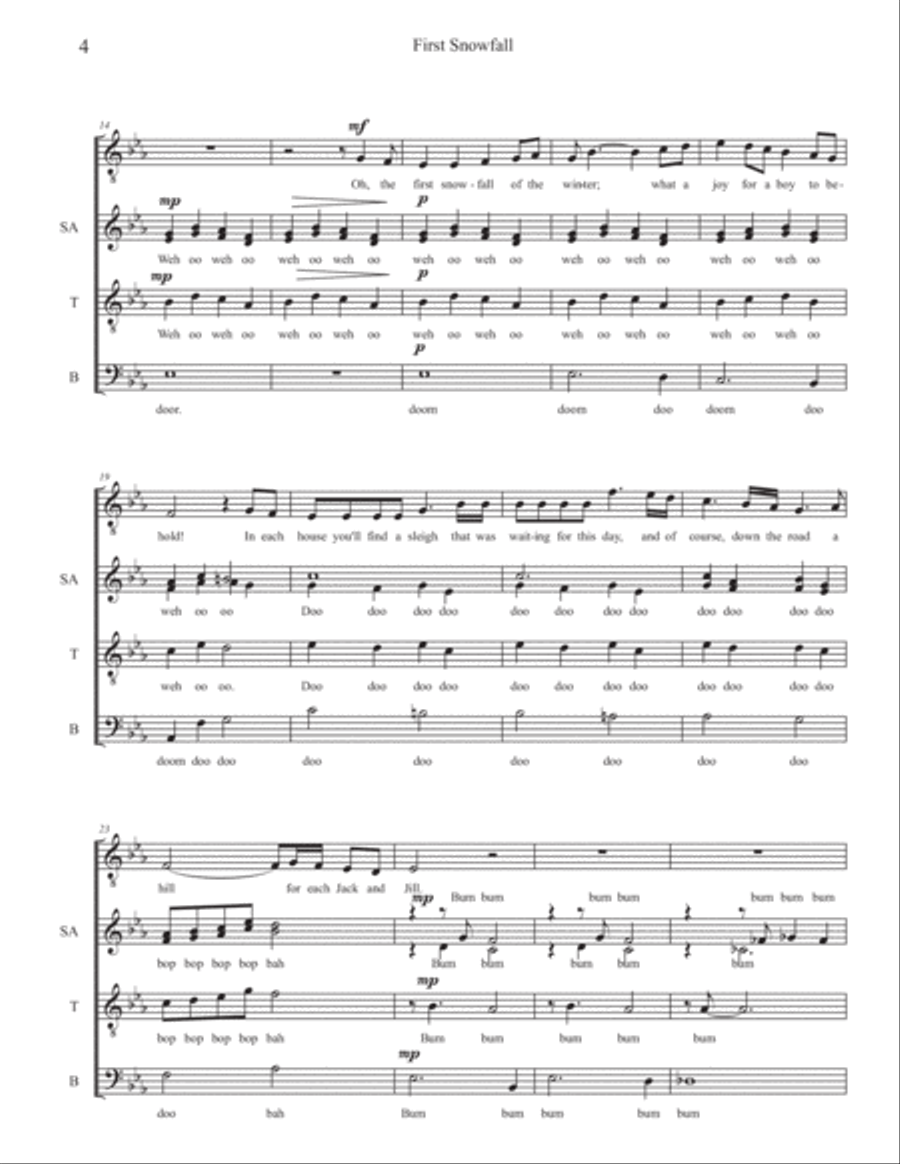 First Snowfall First Snowfall 4-Part scores gallery preview page 4