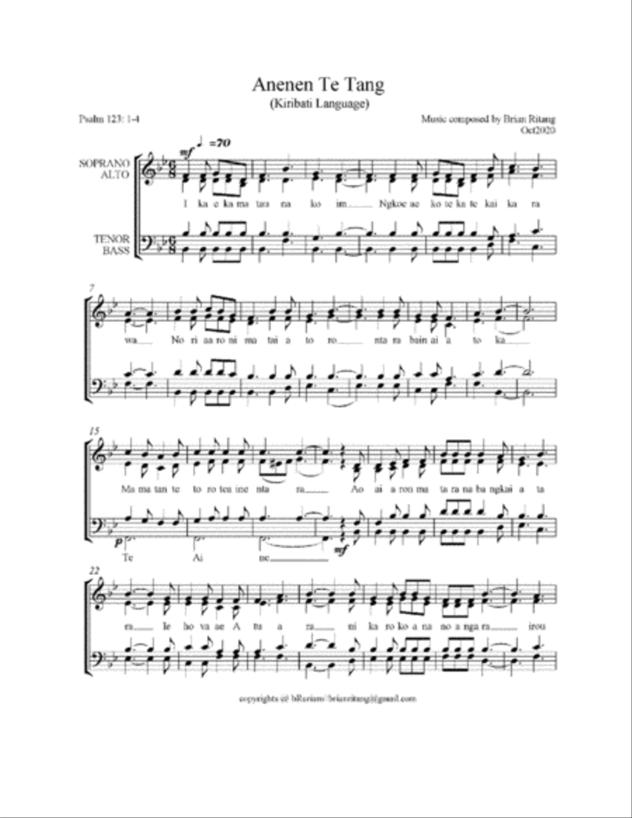 Psalmody 0005br in Kiribati Language Bible Small Ensemble scores gallery preview page 2