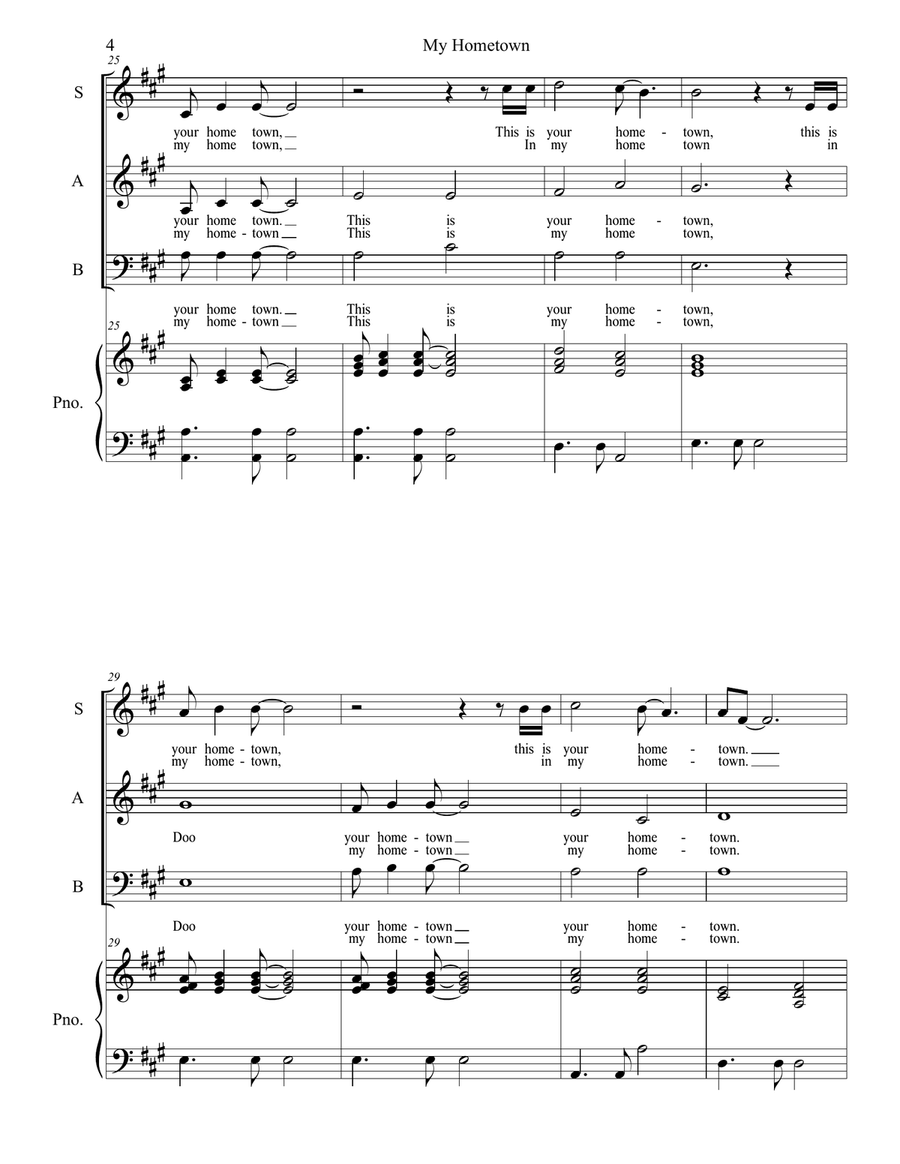 My Hometown 3-Part scores gallery preview page 4