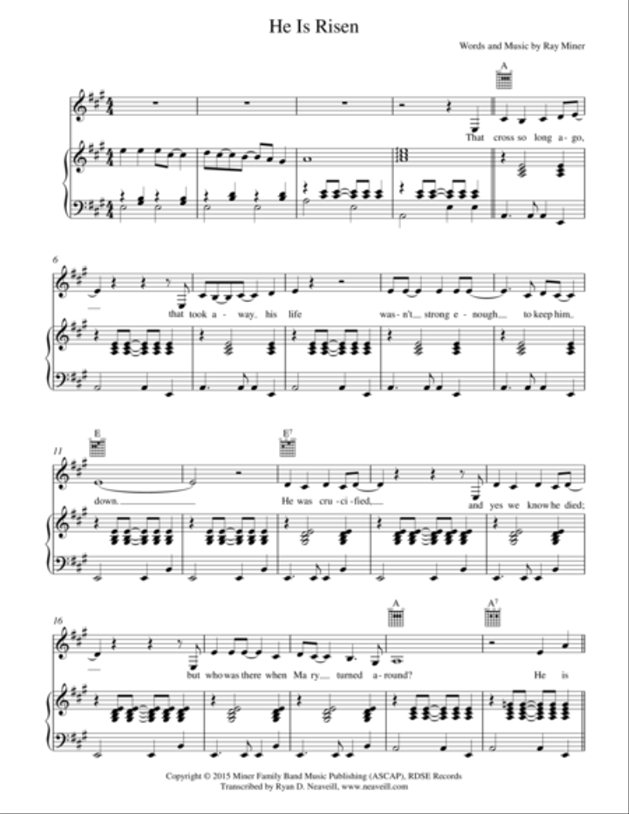 He Is Risen Voice scores gallery preview page 1