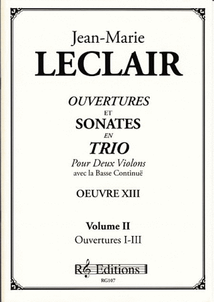 Ouvert. et Sonates Vol. II
