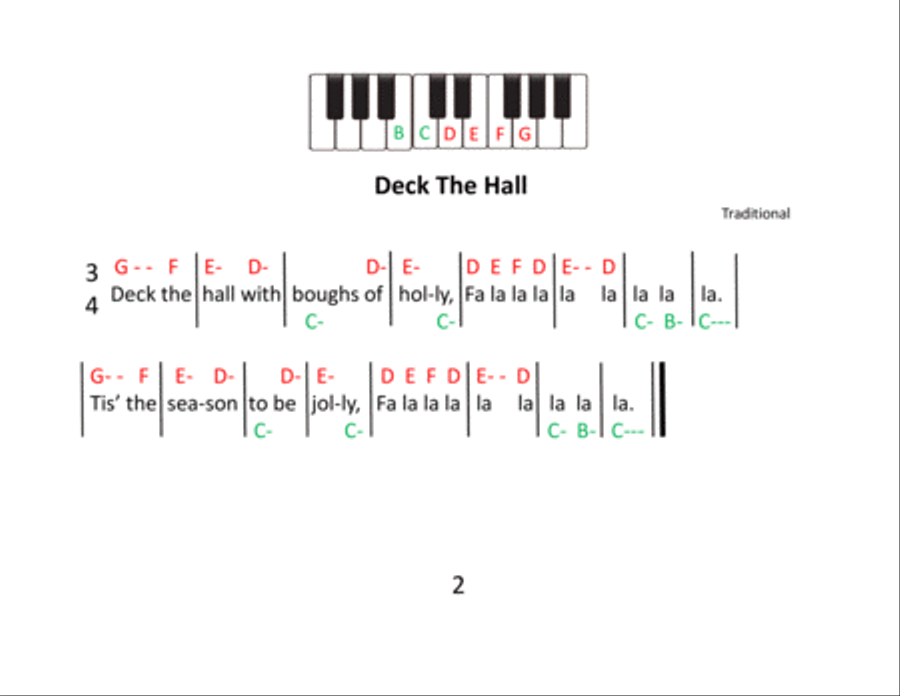 Easy christmas piano songs deals with letters
