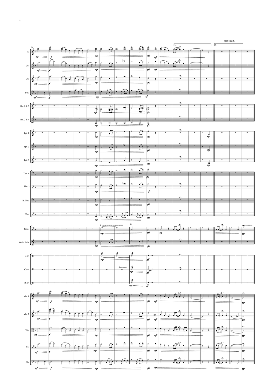 Welsh/Cornish/Breton Regional Anthem for Symphony Orchestra (Olympic National Games Anthem Series) Full Orchestra scores gallery preview page 4