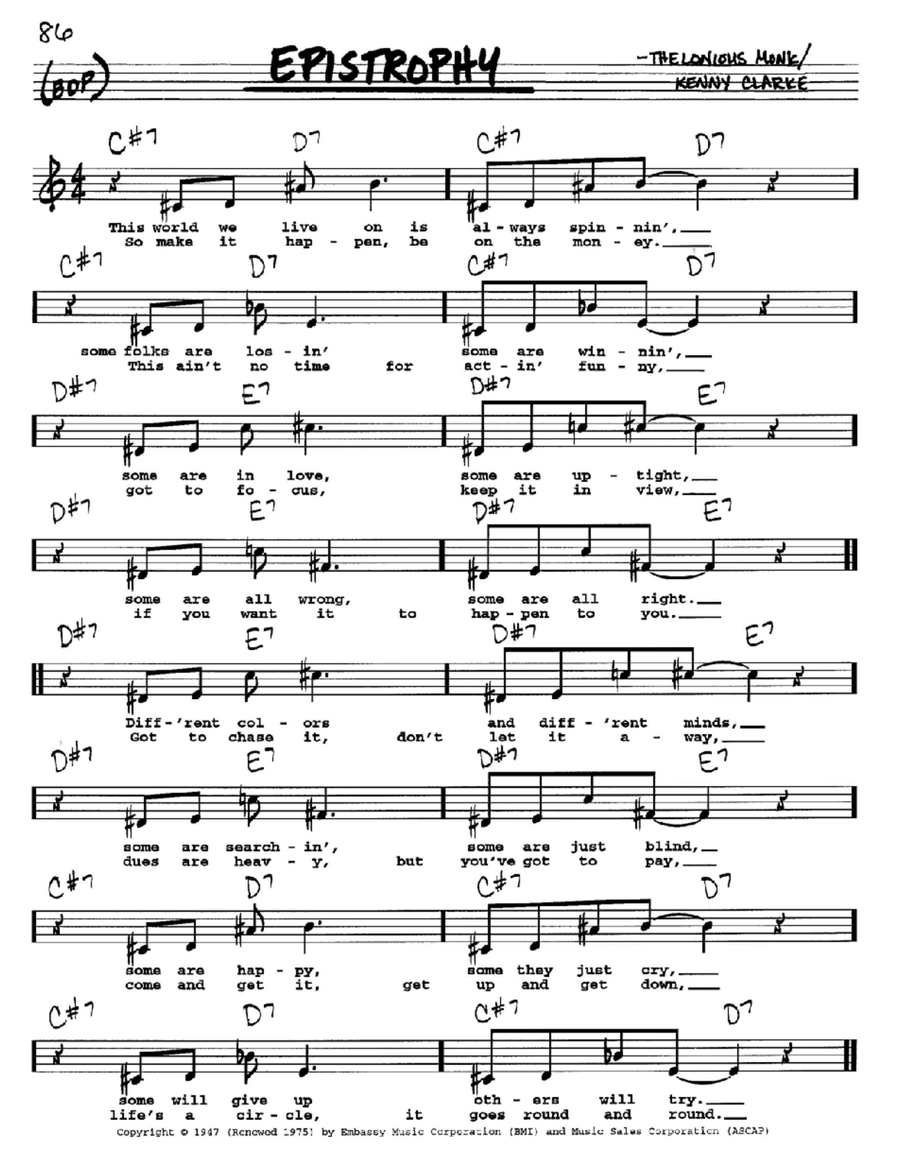 Epistrophy Voice scores gallery preview page 1