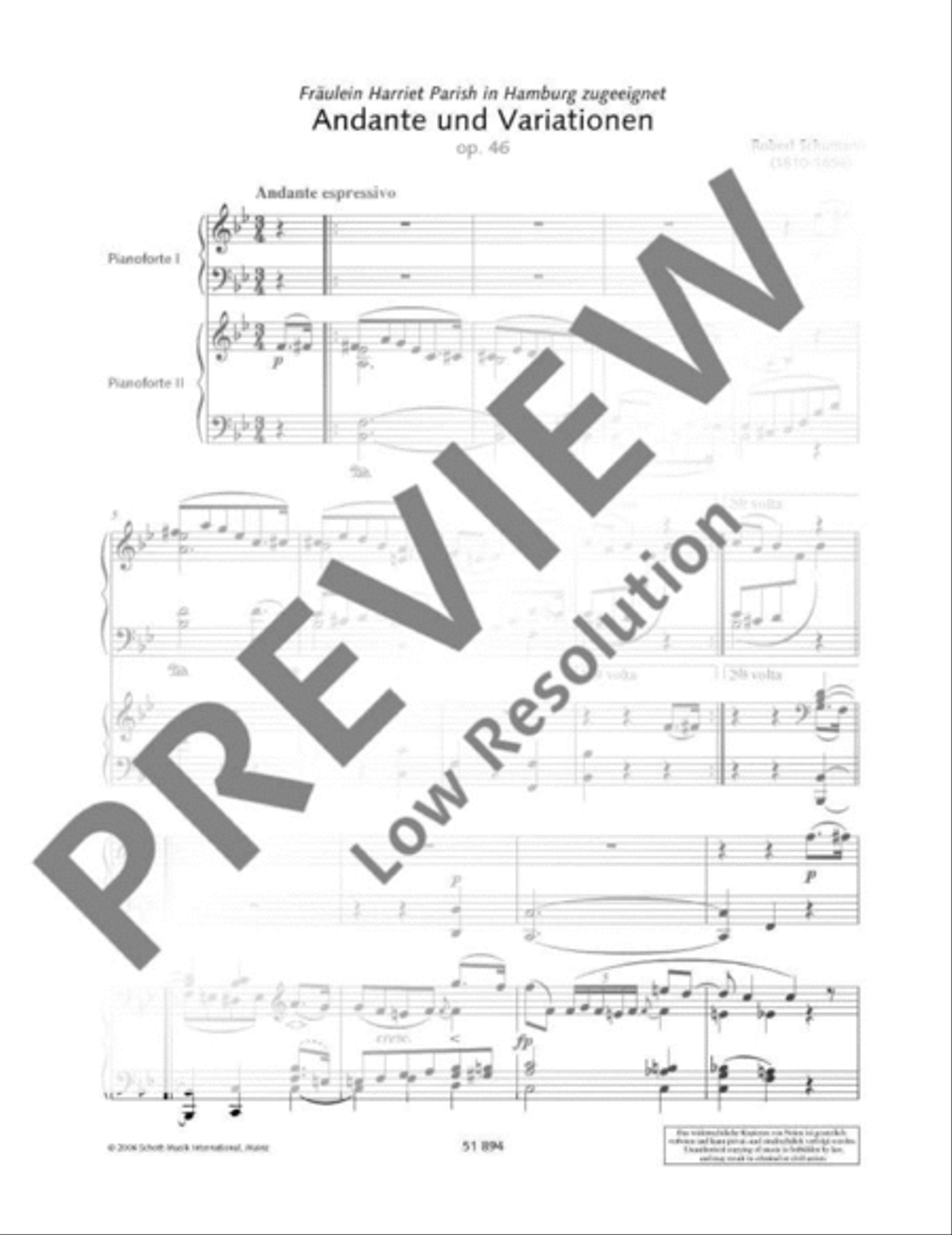 Andante and Variations B flat Major Piano scores gallery preview page 9