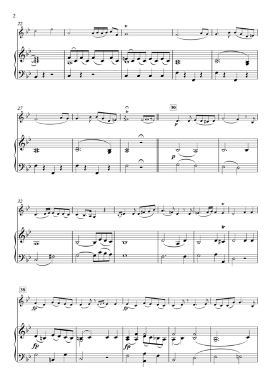 Romance from Concerto No.1 in G Major for Violin & Piano Violin Solo scores gallery preview page 2
