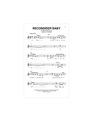 Book cover for Reconsider Baby