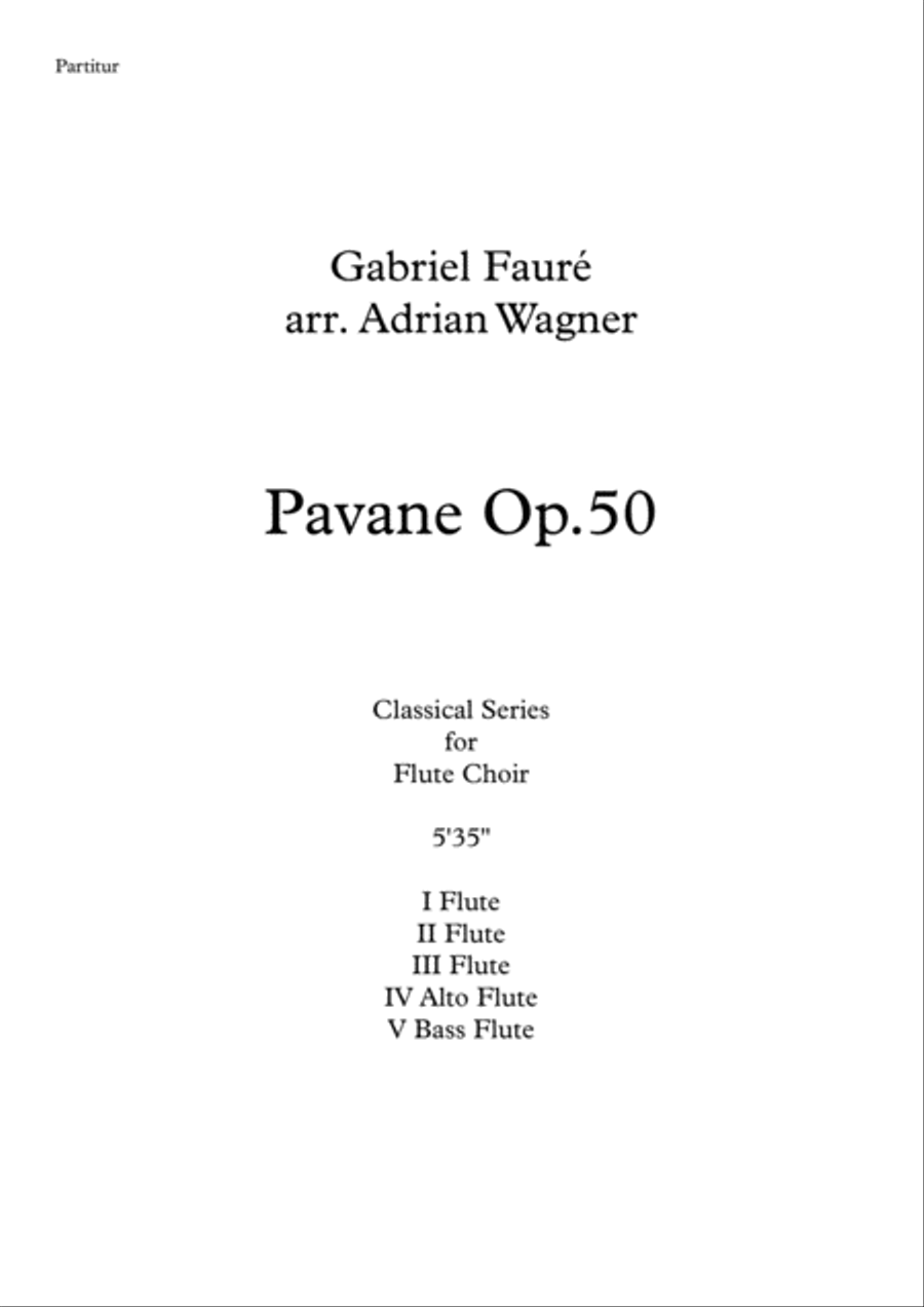 Pavane op.50 (Flute Choir) arr. Adrian Wagner Flute Choir scores gallery preview page 1