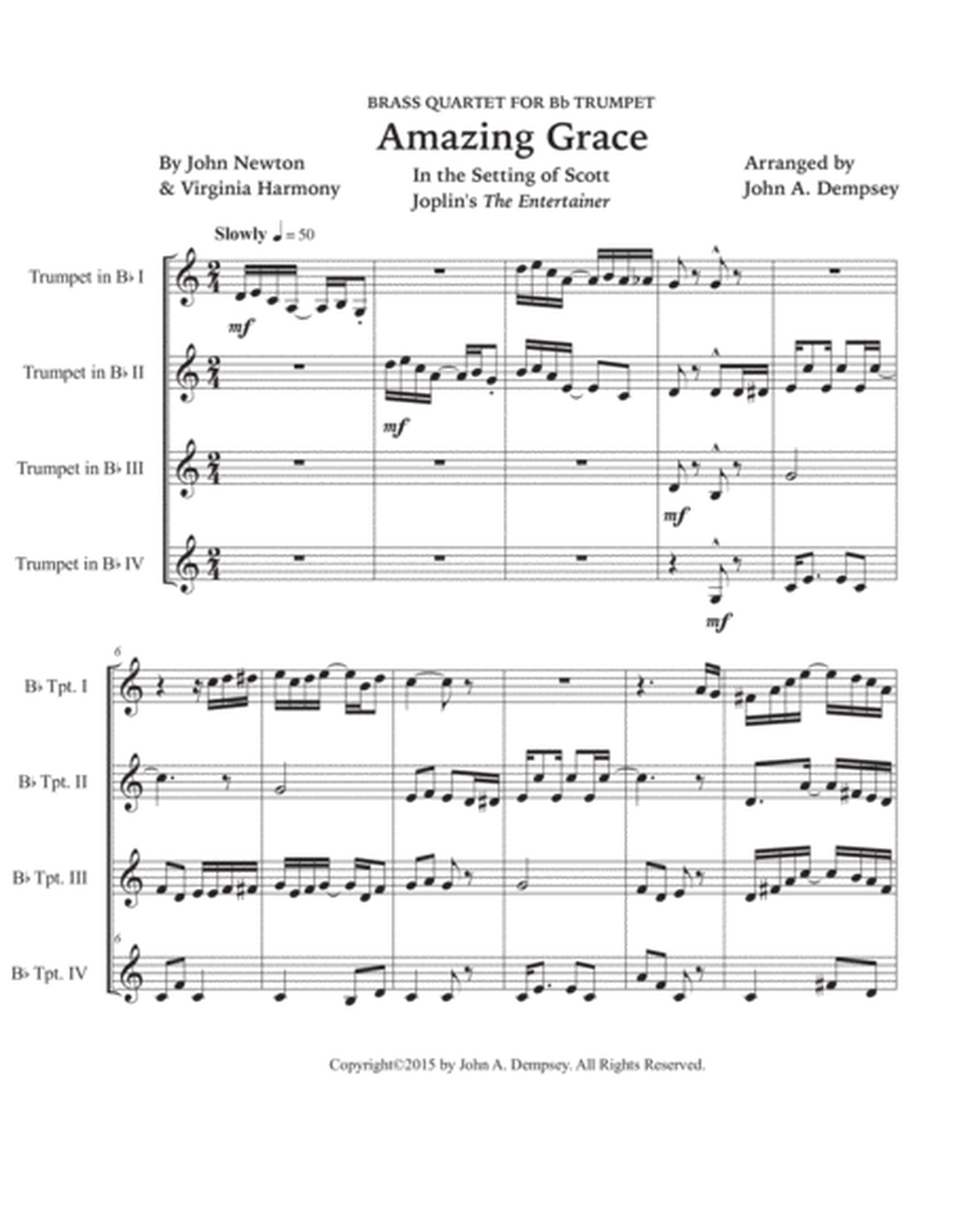 Amazing Grace / The Entertainer (Trumpet Quartet) image number null