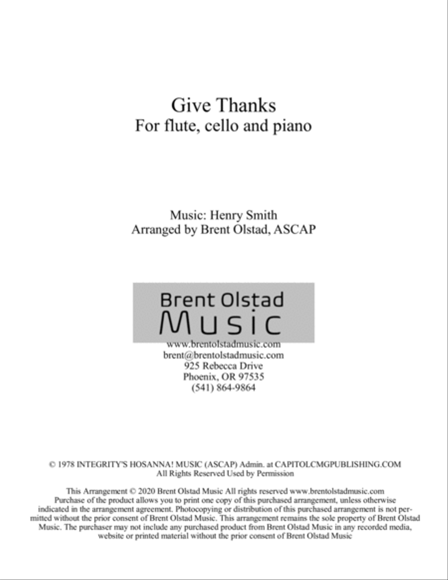 Give Thanks Flute scores gallery preview page 1