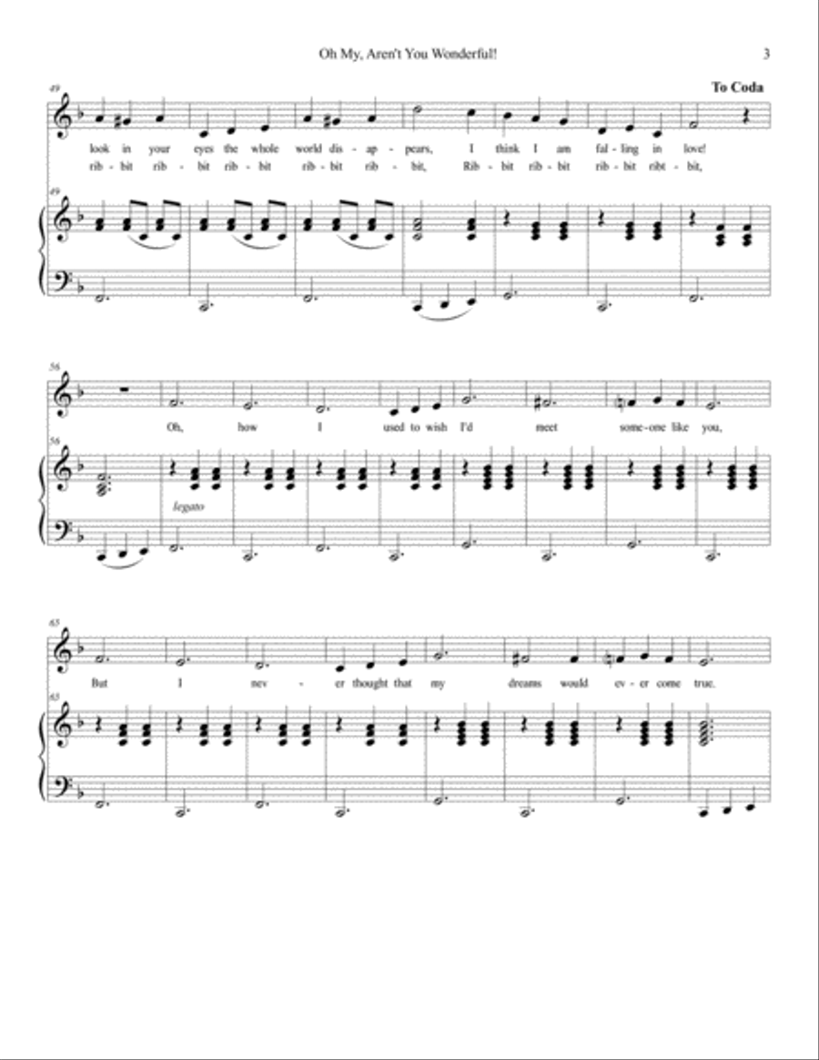 Oh My, Aren't You Wonderful Vocal Duet scores gallery preview page 3