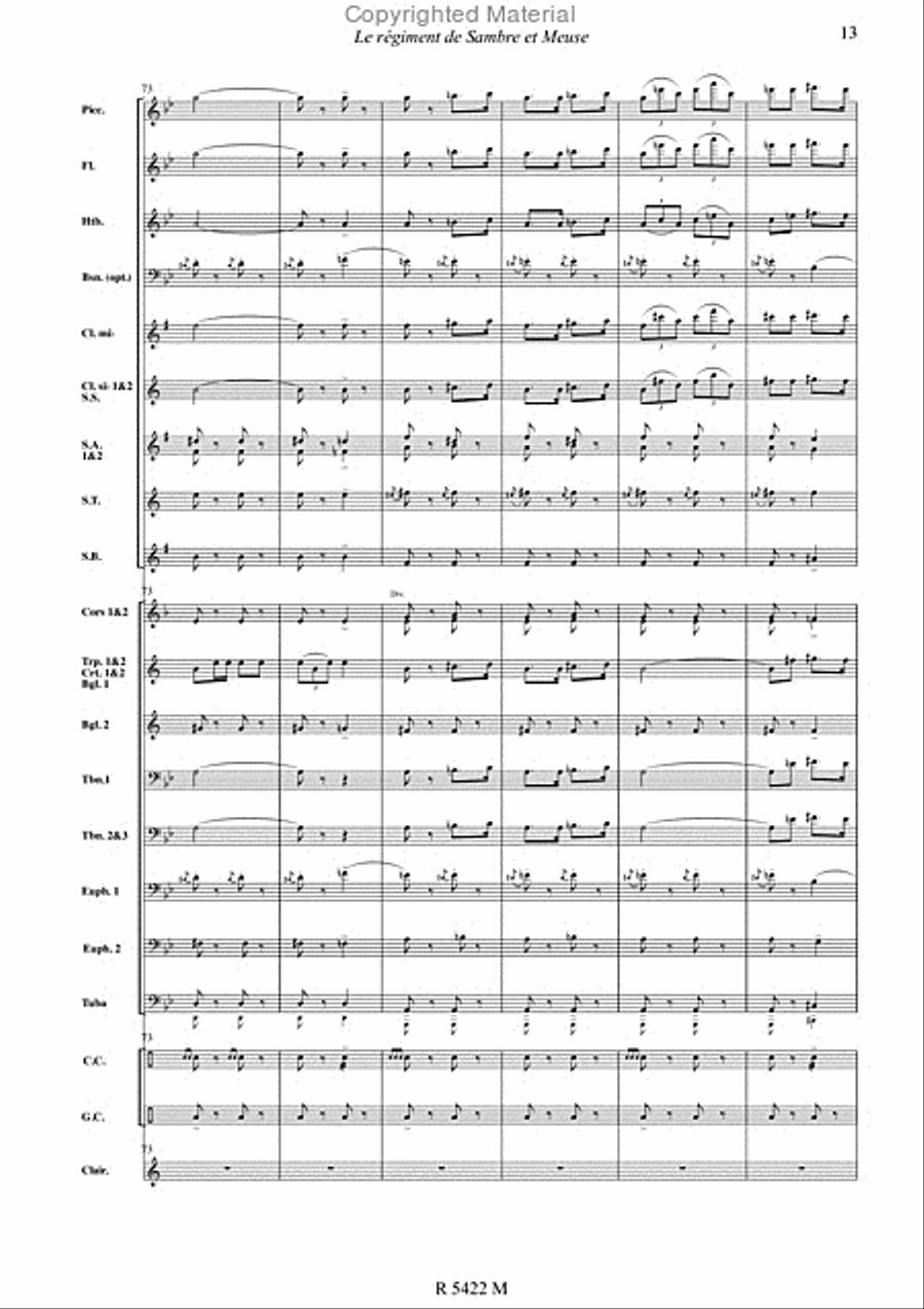 Sambre et meuse Concert Band scores gallery preview page 14