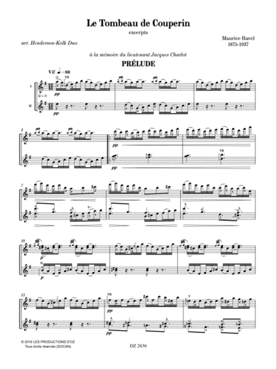 Le Tombeau de Couperin (extraits) Classical Guitar scores gallery preview page 3